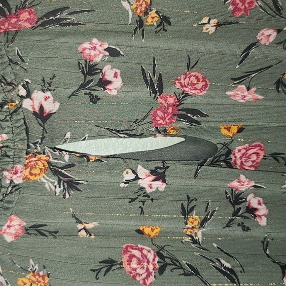 Drew from Anthropologie Green Floral Longsleeve Dress NWT - Picture 4 of 10